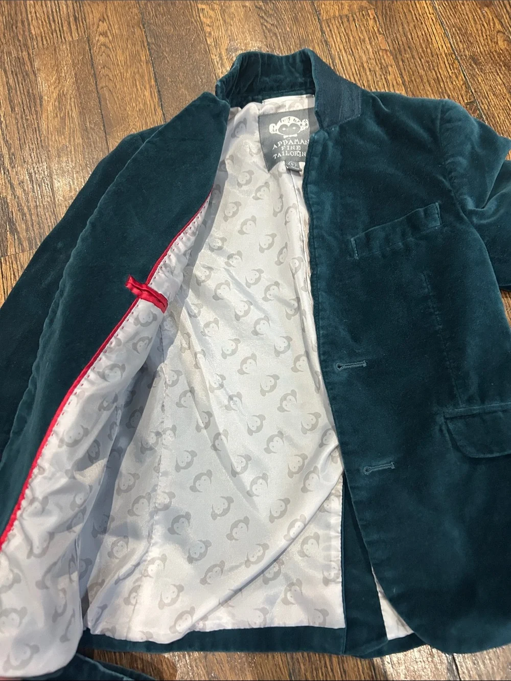 Appaman Boys Velvet Blazer & Pants Set - Teal Green size 5